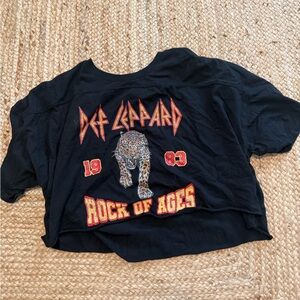 Def Leppard Black Crop Top